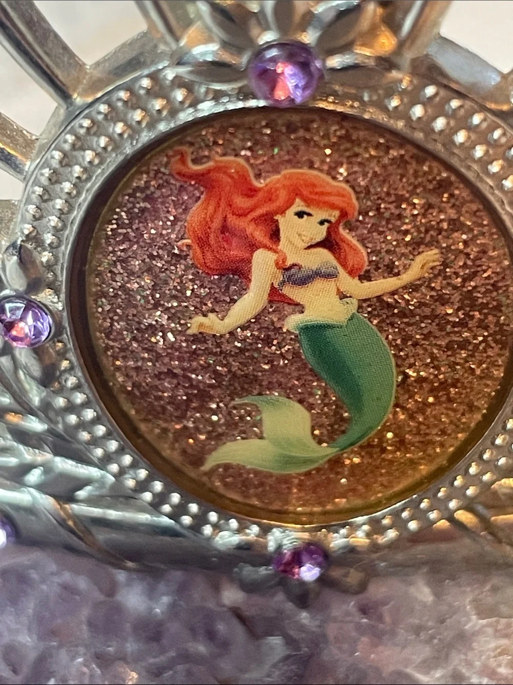 Disney Ariel Tiara Crown Silver Tone Metal Combs Jewels Sparkle Ariel Picture